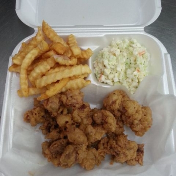 Gizzard Meal with fries and slaw, regular size (shown plain)